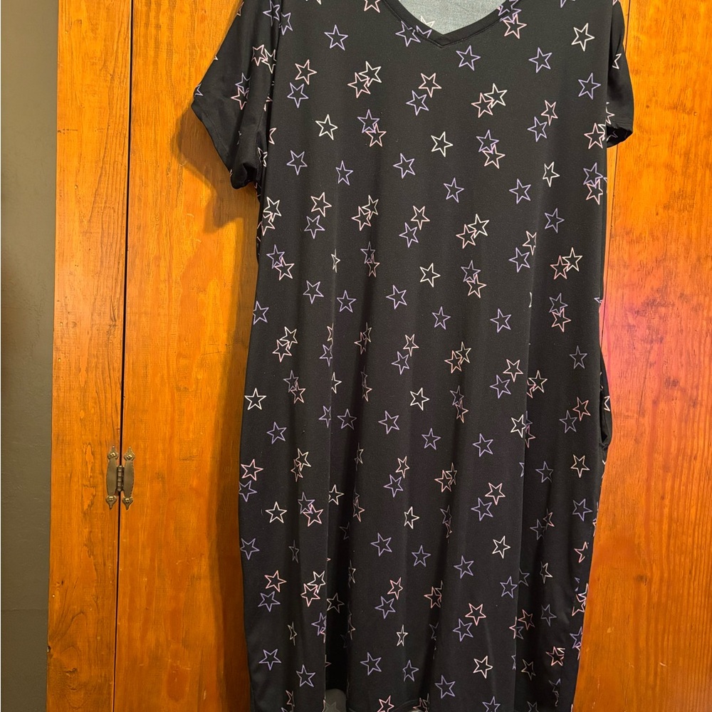 Black Star Patterned Gown